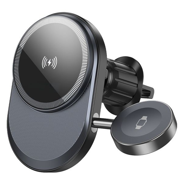 2-in-1 15W Wireless Fast Charging Air Outlet In Car Holder &amp; Strong Magnet