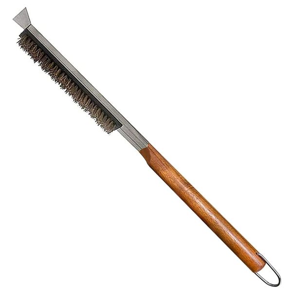 Lifespace Pizza Stone Stem Fibre Bristle Cleaning Brush with Scraper