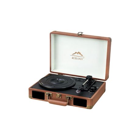 Icelogy Portable Suitcase Record Player , Retro Vinyl Image