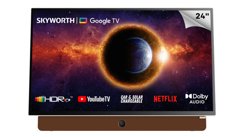 Skyworth 24" STF6800 Portable Google TV with Battery Rust Orange