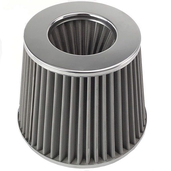 Cone Filter, Induction Filter, Air Filter Silver 76mm