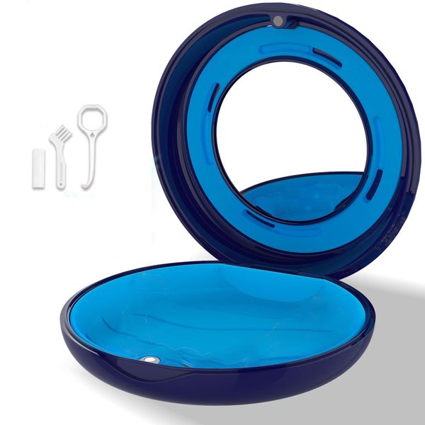 Retainer Case, Slim Aligner Case with Adjustable Vent Holes and Mirror