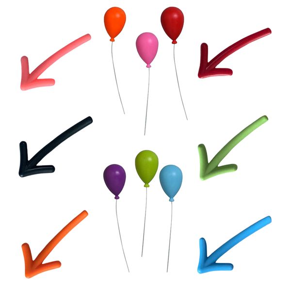 Home Kitchen Decorative Assorted Arrow &amp; Balloon Fridge Magnets Set of 12