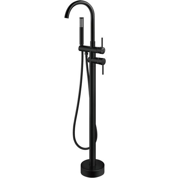 Freestanding Bath Mixer Set Floor Mount Bathtub Faucet with Handheld Shower