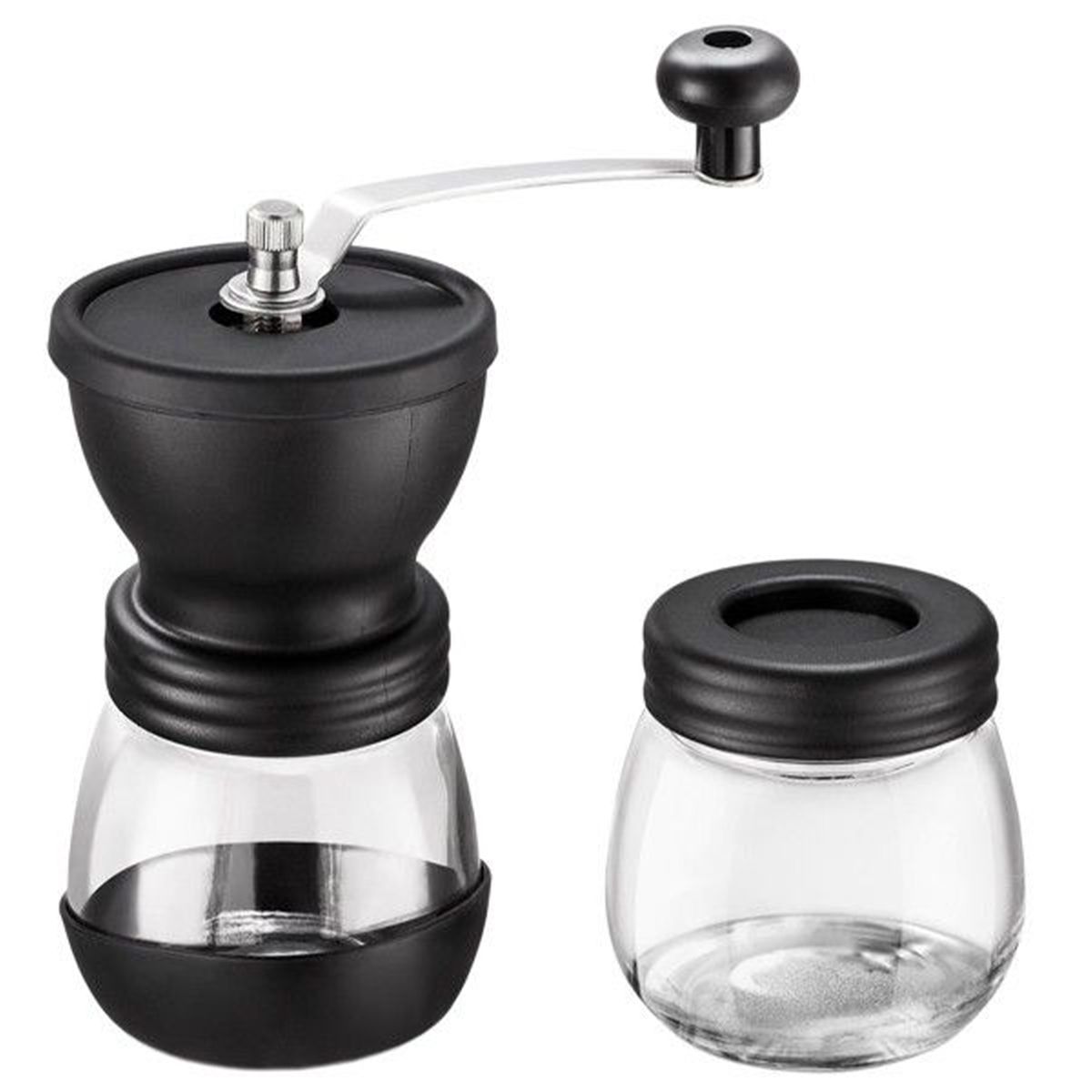 Hand Coffee Grinder Manual Coffee Bean Grinder With 2 Glass Jars Stainless