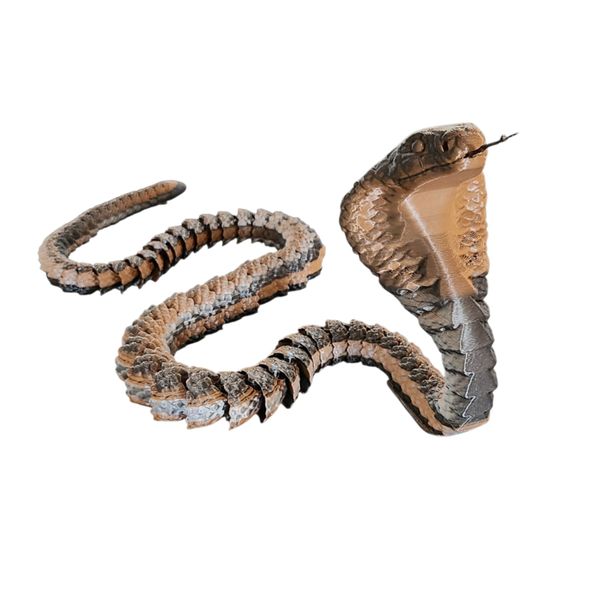 Articulated Cobra Snake Toy - 53cm Flexible Fidget Figure - Dark Sandstorm