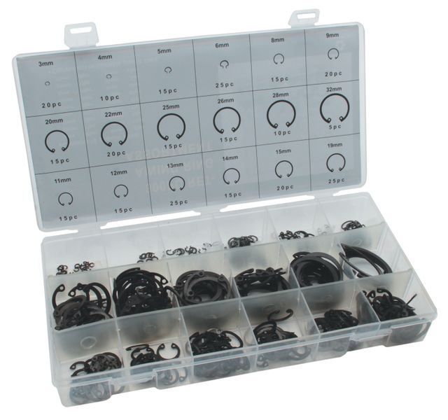 Assorted Internal Snap Rings - 300 Pieces