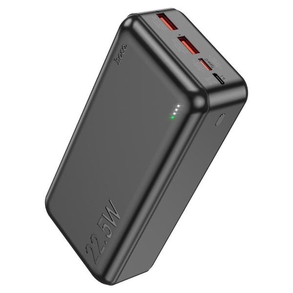 30000mAh Fast Charge Power Bank 22.5W USB Portable Charger Black-J101B
