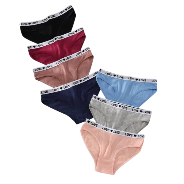 7 Pack Women's Cotton Brief Panties Set - Medium - Multicolor