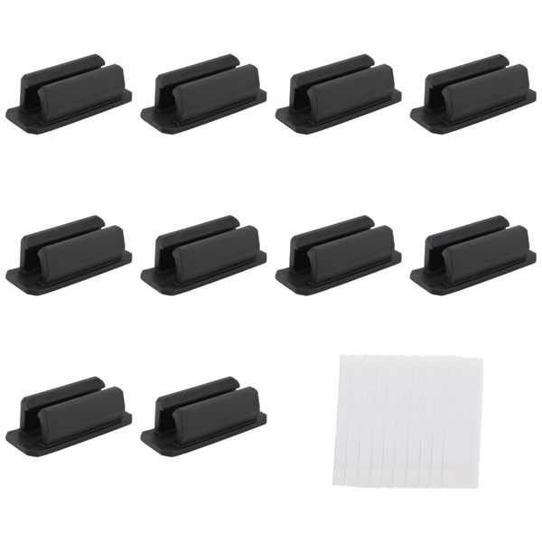 Pen Holder Set of 10 Adhesive Silicone Pen Holder Black
