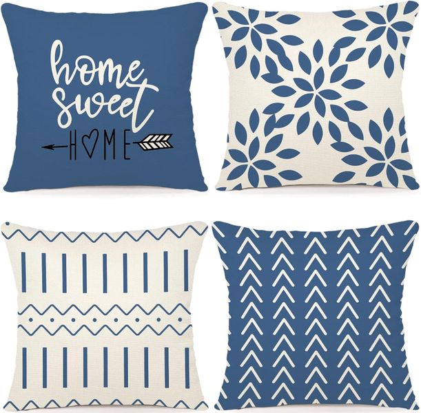 4-Pack 45×45cm Striped Outdoor Pillow Covers
