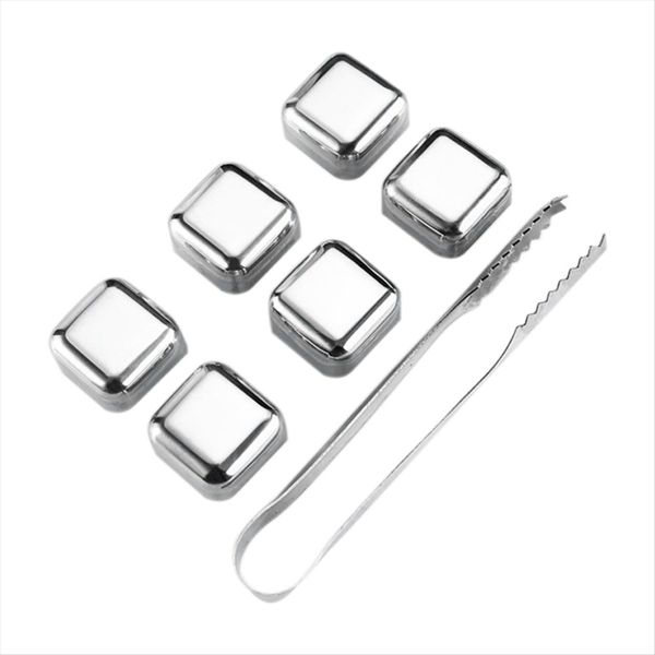 Whiskey Stones 6 Pack Metal Reusable Ice-Cubes