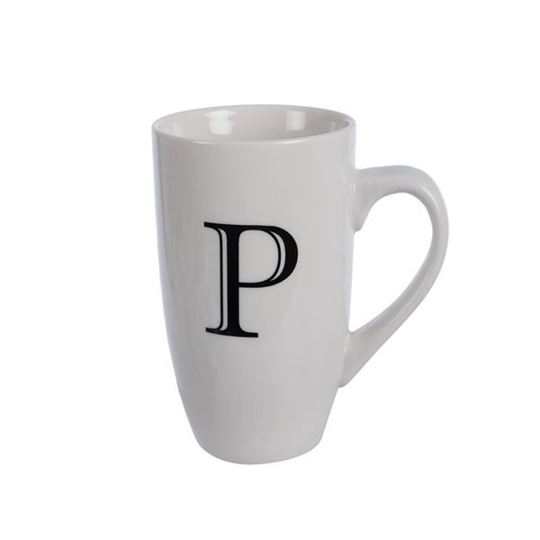 Kitchen Accessories - Mug - Letter 'P' - Ceramic - White
