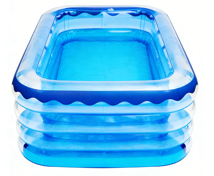 Kids 4-Layer Inflatable Swimming Pool -Ocean Pattern Blue Variant - 1 Piece