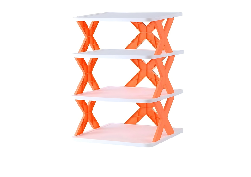 4 Tier Foldable Shoe Rack Organizer -Orange