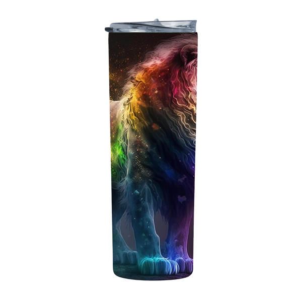 Lion Fantasy Rainbow Body Aura 20 Oz Straight Skinny Tumbler 211