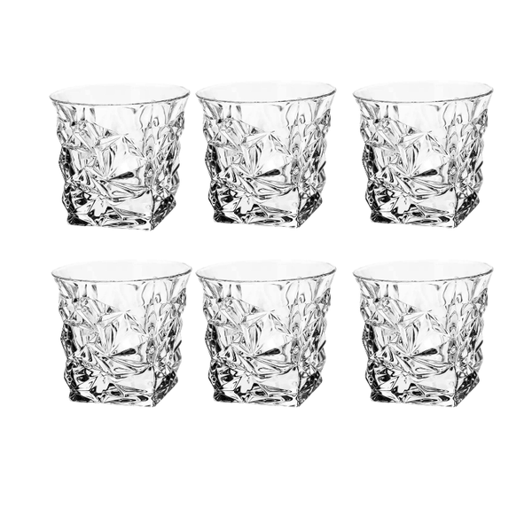Cocktail Glass Whiskey Glass Diamond Cut Deisgn 0.28 L - Pack of 6