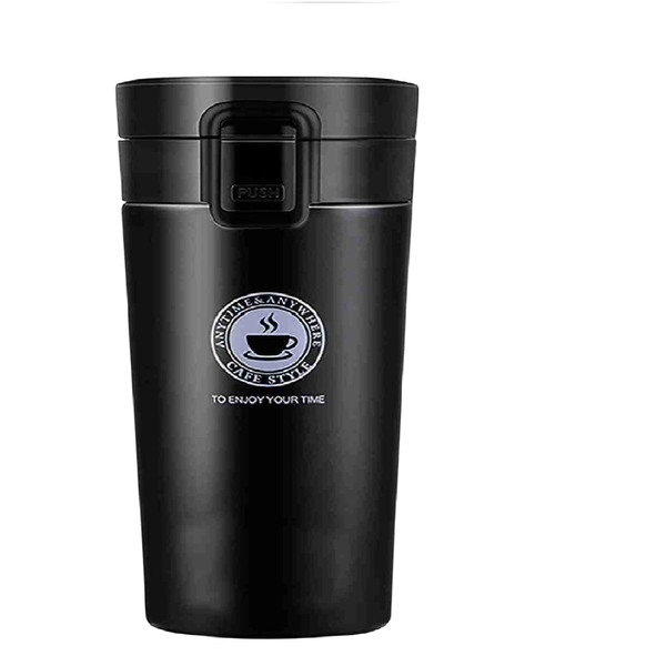 Black 350ml Double Wall Travel Mug