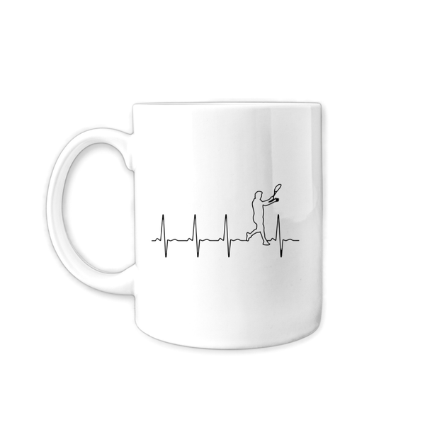 Tennis Coffee Mug - Heartbeat Design