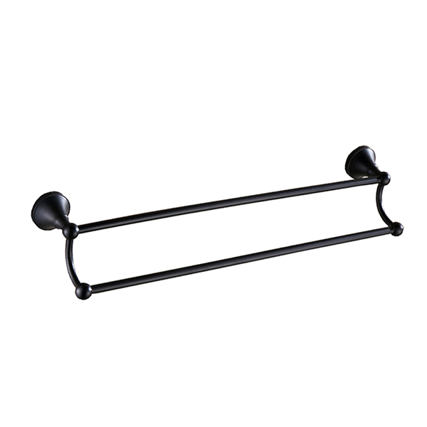 Trendy Taps Premium Bathroom Wall Mounted Blackened Brass Double Towel Rail
