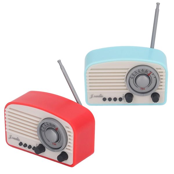 Toy Miniature Decoration Dollhouse Mini Radio Blue/Red Set Of 2 -4cm