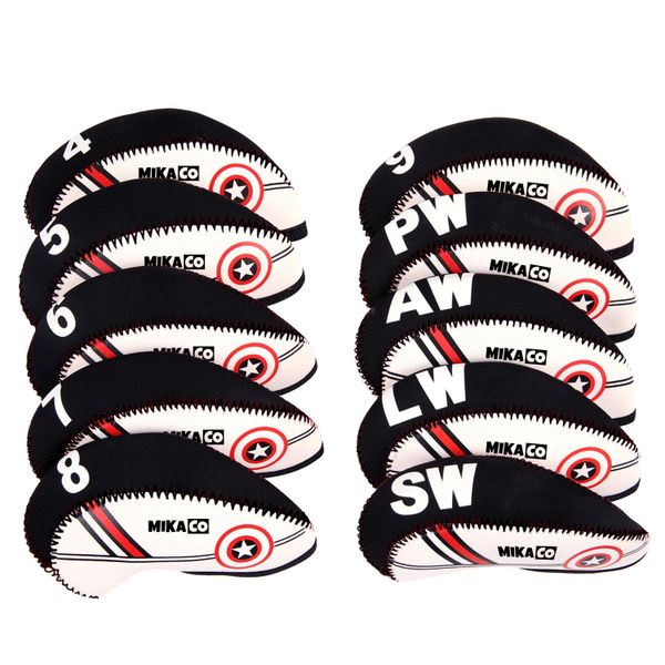 Golf Club Iron Head Protective Covers 10 Pieces - White