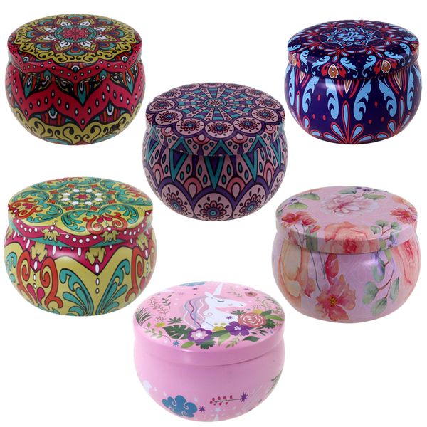 Six Fragrance Candles Soy Wax Aromatherapy Gifts Set Vintage Floral Styles
