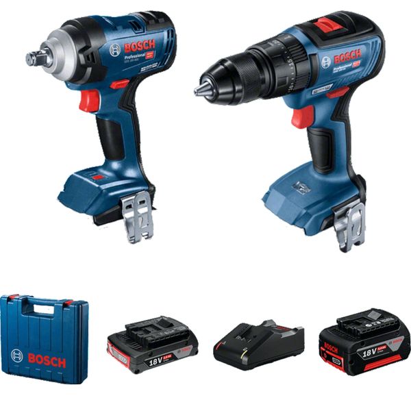 Bosch - Cordless Impact Wrench GDS 18v-400 with Cordless Drill GSB 18v-50
