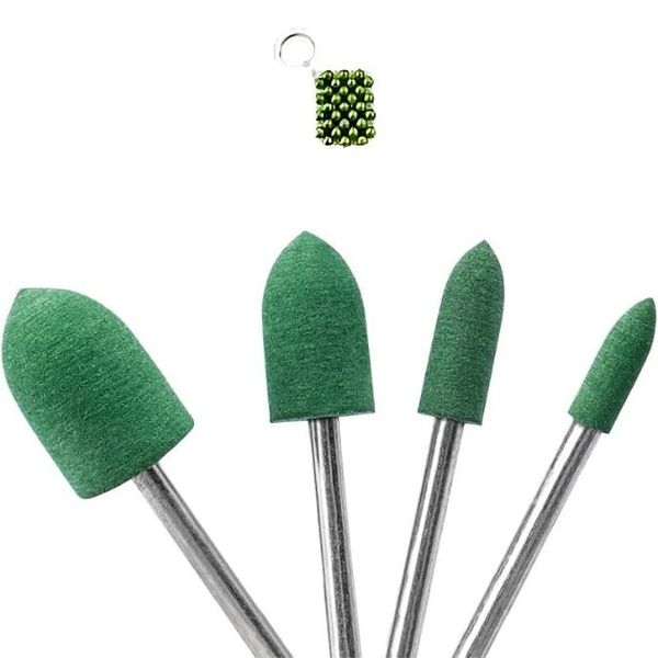 Shind 3.1mm 6pcs Rubber Polishing Tip Rotary Tool Accessory And A Keyholder
