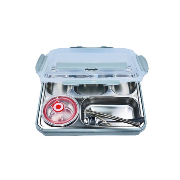 DH - Portable Large-Capacity Stainless Steel Lunchbox - Grey