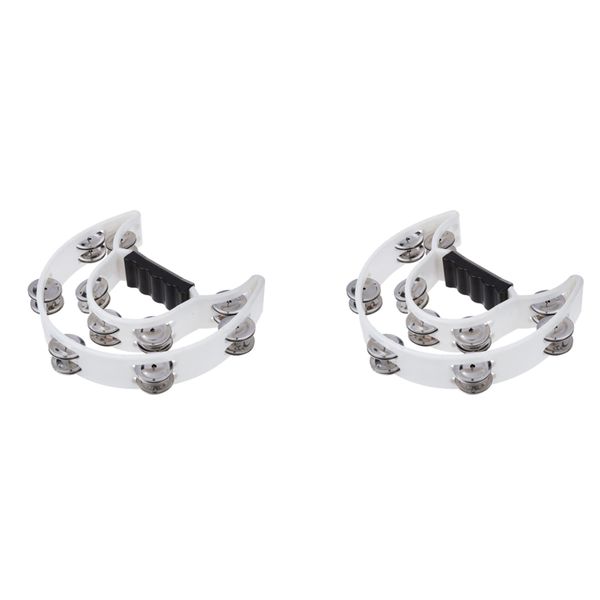 Double Row Jingles Half Moon Musical Tambourine Percussion