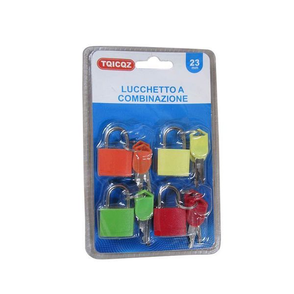 Set of 4 Colored Plastic Shell Locks x 3