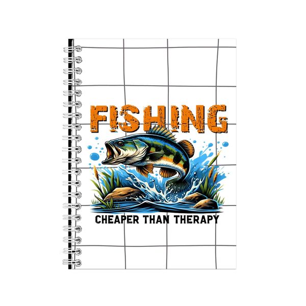 Cheaper A5 Notebook Spiral and Lined Fishing Lover Graphic Notepad Gift 196