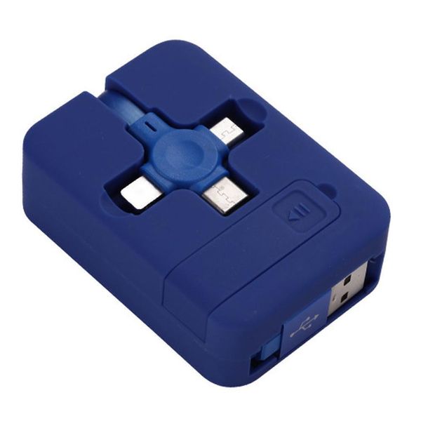 4in1 Retractable USB Charger Data Cable with Phone C Stand Type Cable Micro