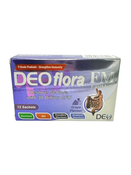 DeoFlora Fast Melt Probiotic Grape Flavour - 12 Sachets