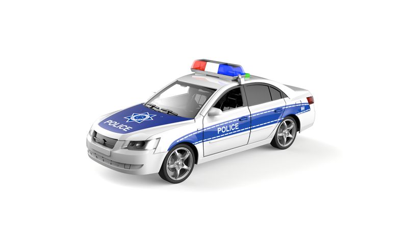 Toys of BOLDCUBE - 1:16 Friction-Powered Police Car - White