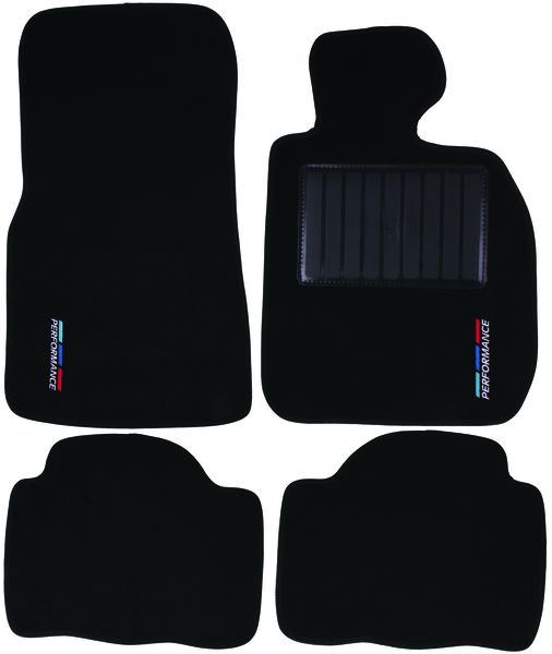 4-Piece Carpet Set Compatible with BMW F30 (Black)