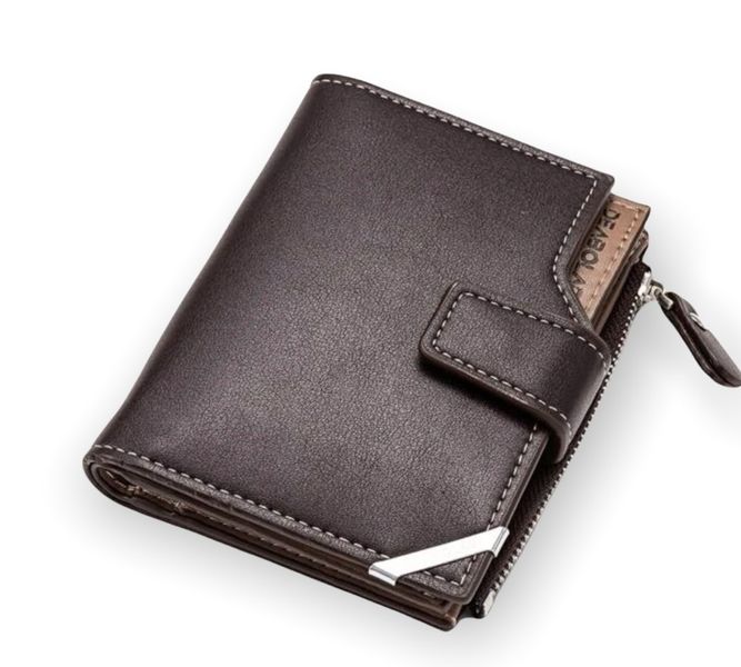 Men Snap Button Leather Wallet