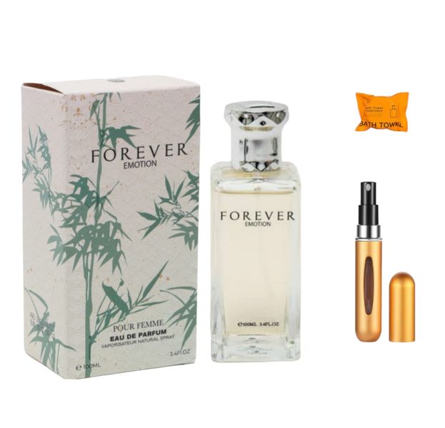 Forever Emotion (Green &amp; White) &amp; Mini Perfume Bottle &amp; Travel Towel