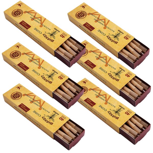 6x Hornet Pre-rolled Cones 11cm Hemp Rolling Paper Tips - 40 Cone Per Box