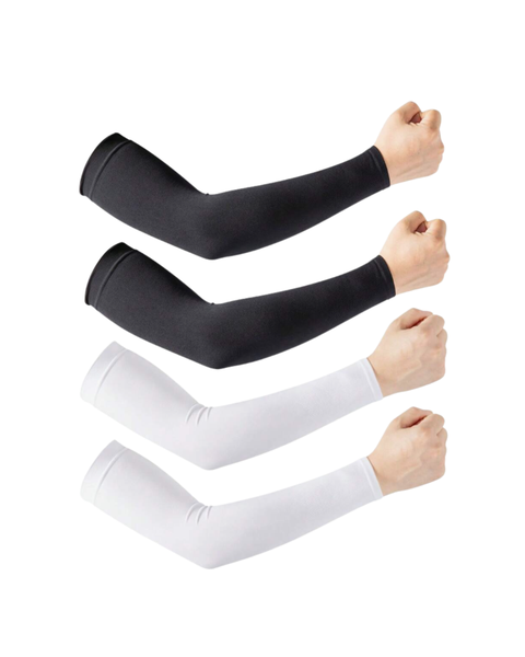 4-Pack Compression Arm Sleeves - Black &amp; White Pairs