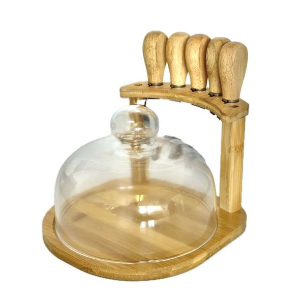Cheese Glass Dome With Knife