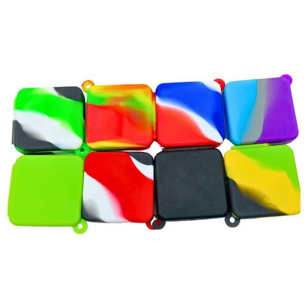 9ml Square Silicone Dab Pot Multicolor Pack of 40
