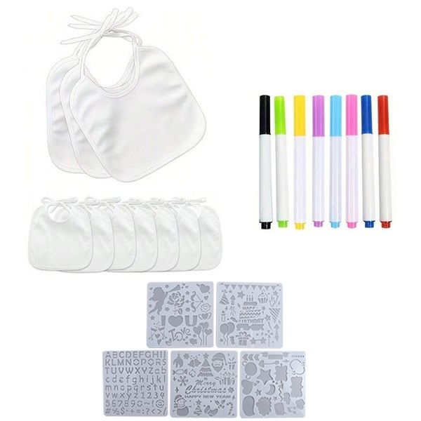 Baby Bib and Stencil Design Baby Shower Game