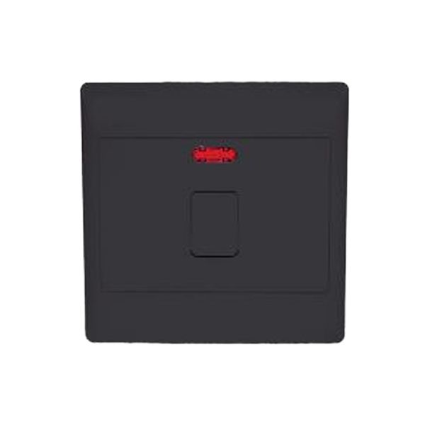 45A DP Stove Isolator 4×4 Neon Light With Black Cover Plate