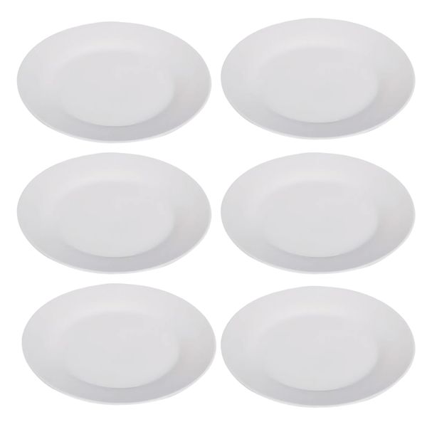 6 Piece Plate 23Cm Round White