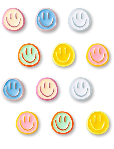 12 Pcs Fridge Magnets, Cute Refrigerator Magnets, Colorful Smiley Faces