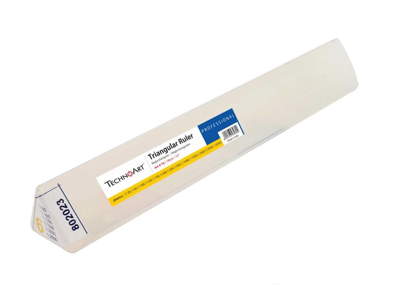 TechnoArt Scale Ruler, Triangular T6 - 30cm - Note scale sizes below
