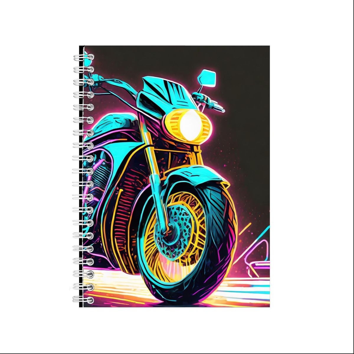 Blue A5 Notebook for Work Trendy Colorful Bikes Graphic Design Present ...