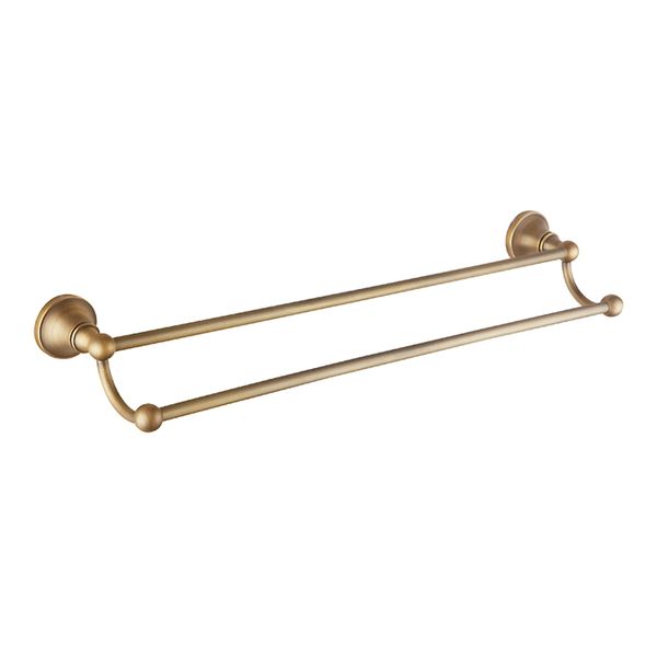 Trendy Taps Premium Bathroom Brass Colour Wall Mounted Double Towel Rail